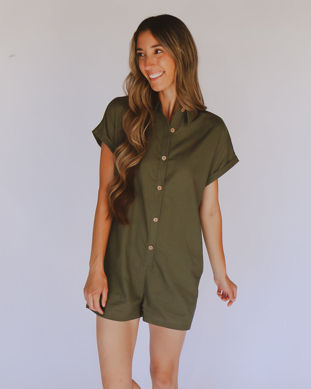 green emerald velvet dress Sara Romper in Olive – LOVESWELL