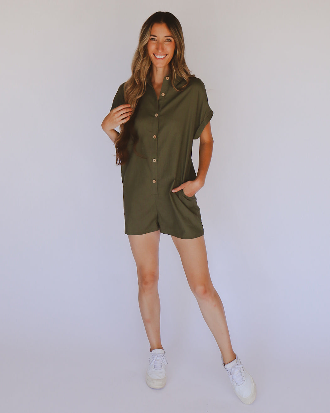 Sara Romper in Olive