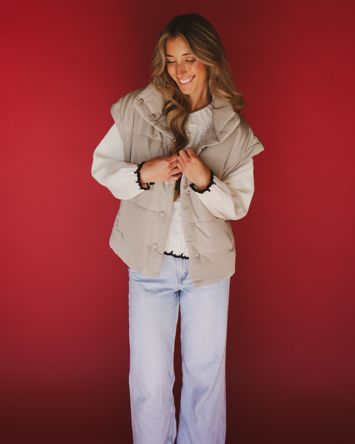 Celeste Vest in Gray