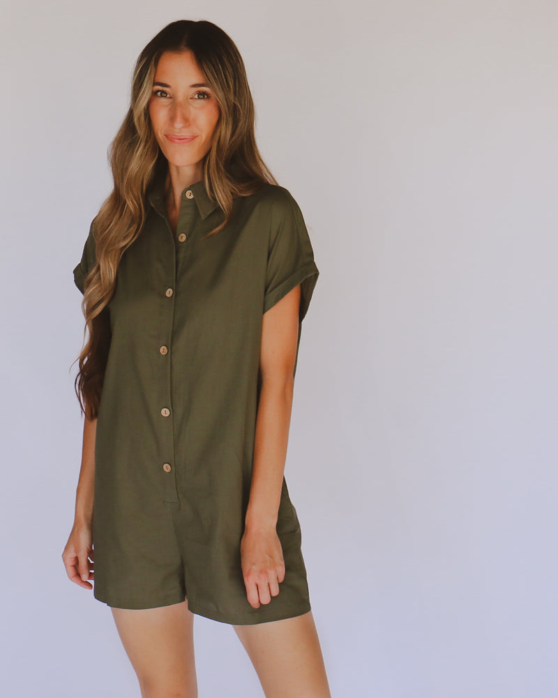 Sara Romper in Olive