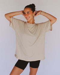 Lux Boyfriend Tee in Sand