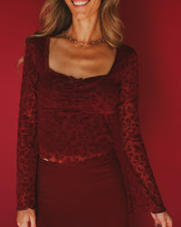 Fleur Top in Burgundy