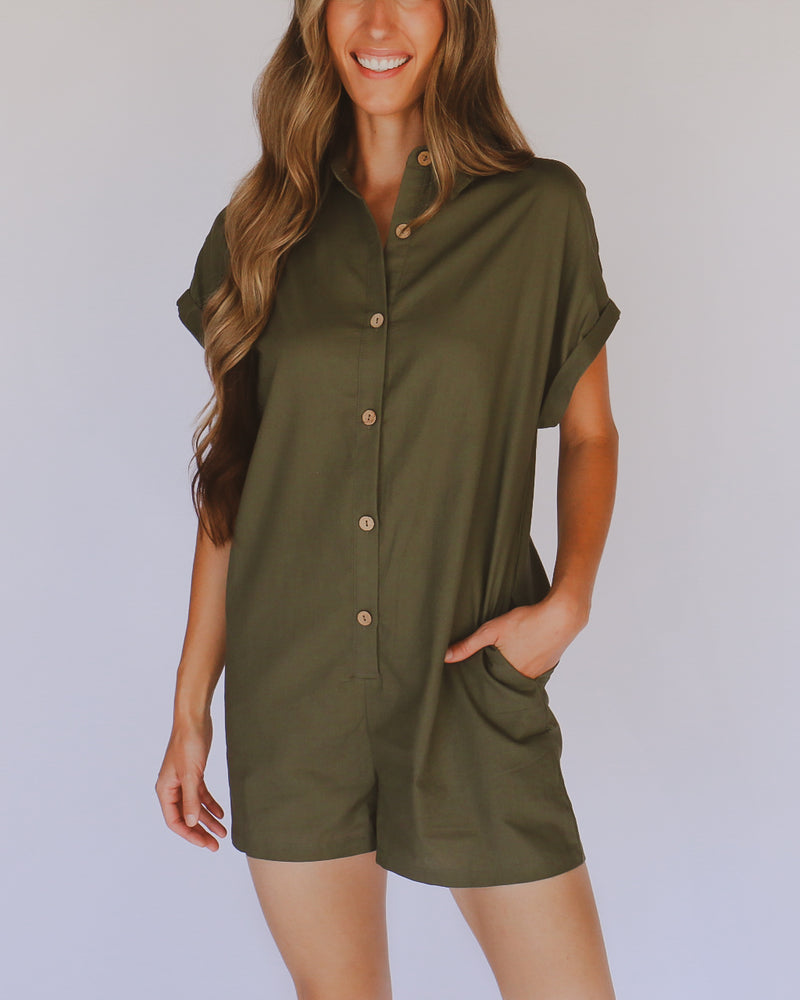 Sara Romper in Olive