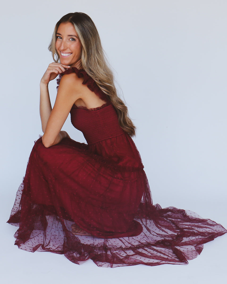 Brynn Dress in Burgundy