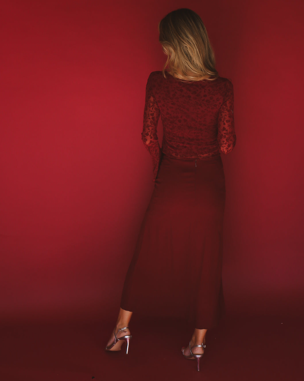 Fleur Top in Burgundy