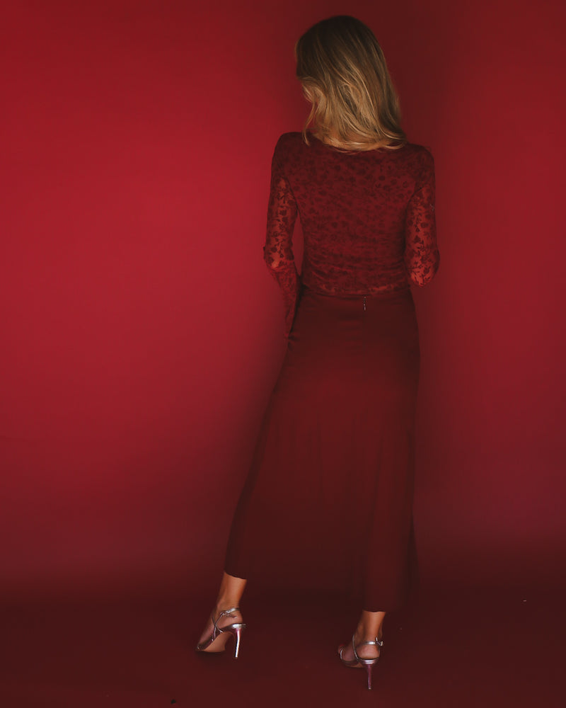 Fleur Top in Burgundy