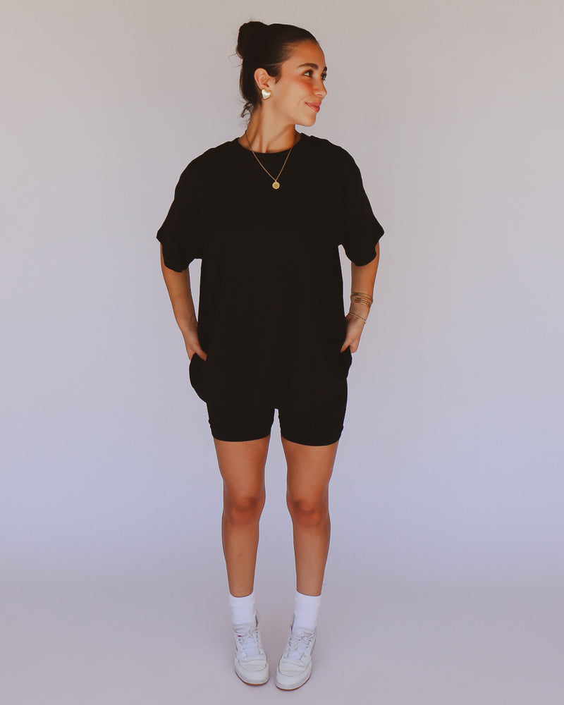 Lux Boyfriend Tee in Black