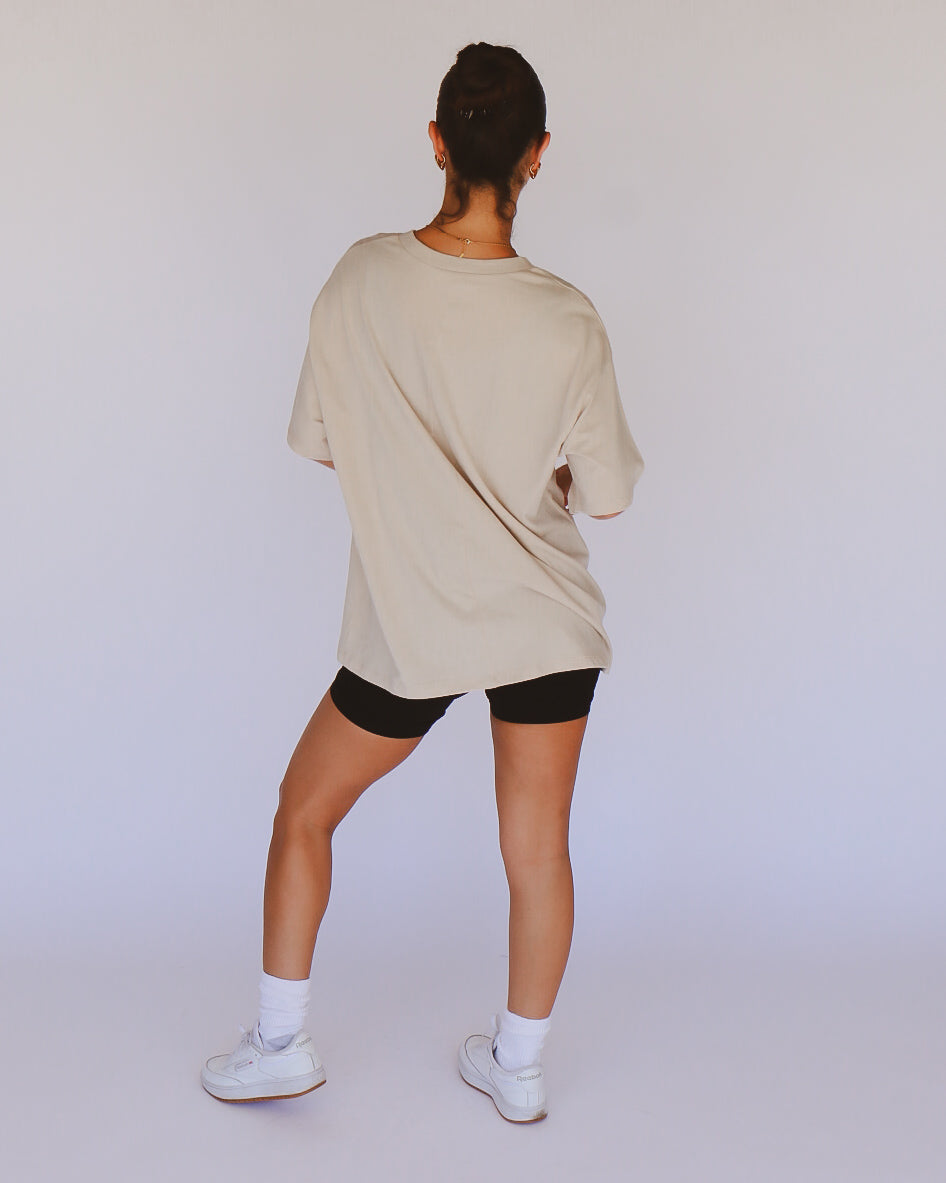 Lux Boyfriend Tee in Sand