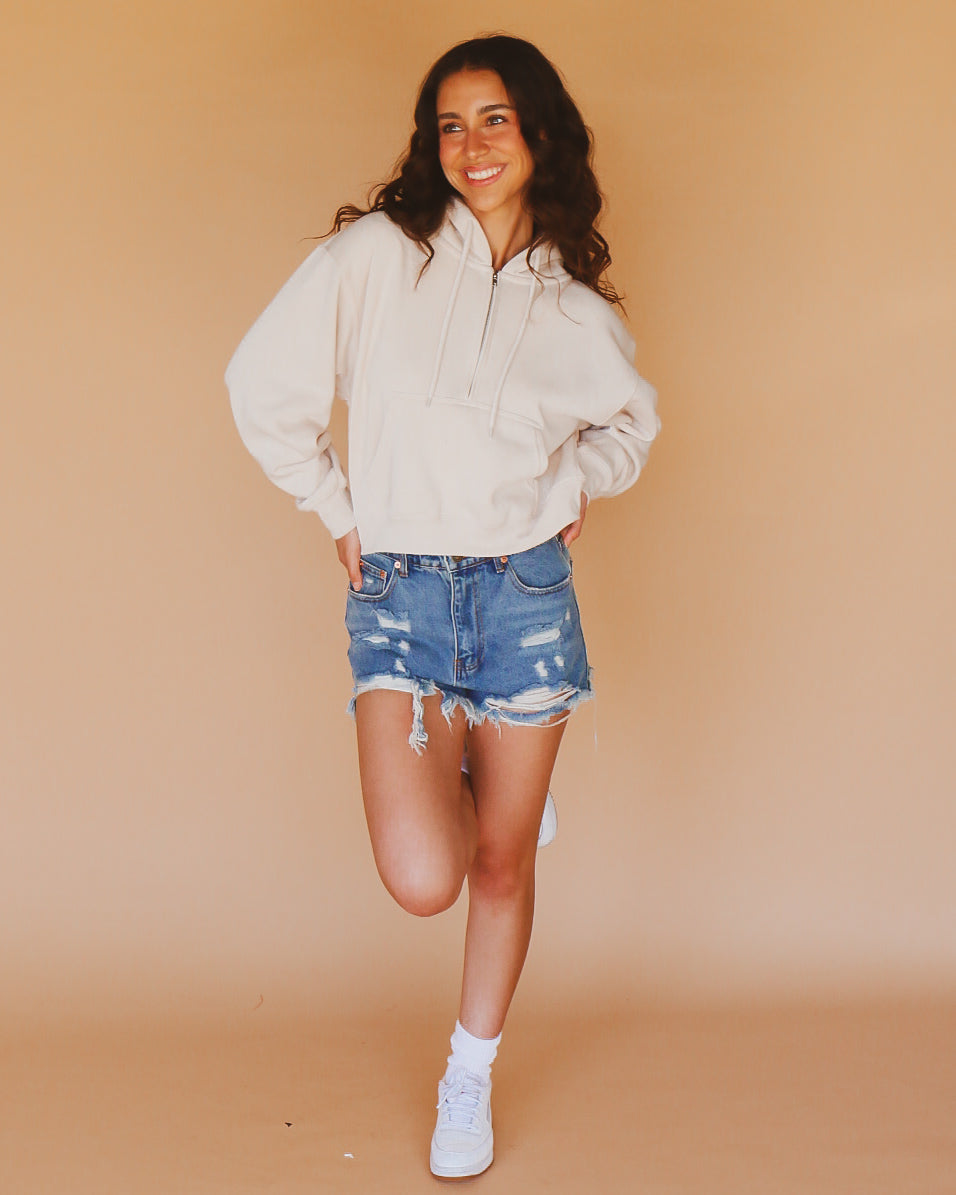 Addie Hoodie in Cream