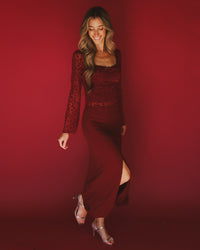 Fleur Top in Burgundy