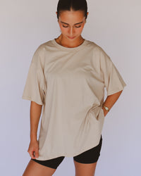 Lux Boyfriend Tee in Sand