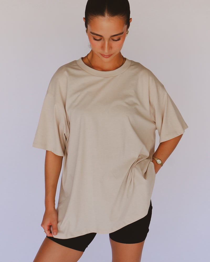 Lux Boyfriend Tee in Sand