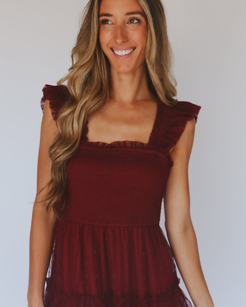 Brynn Dress in Burgundy