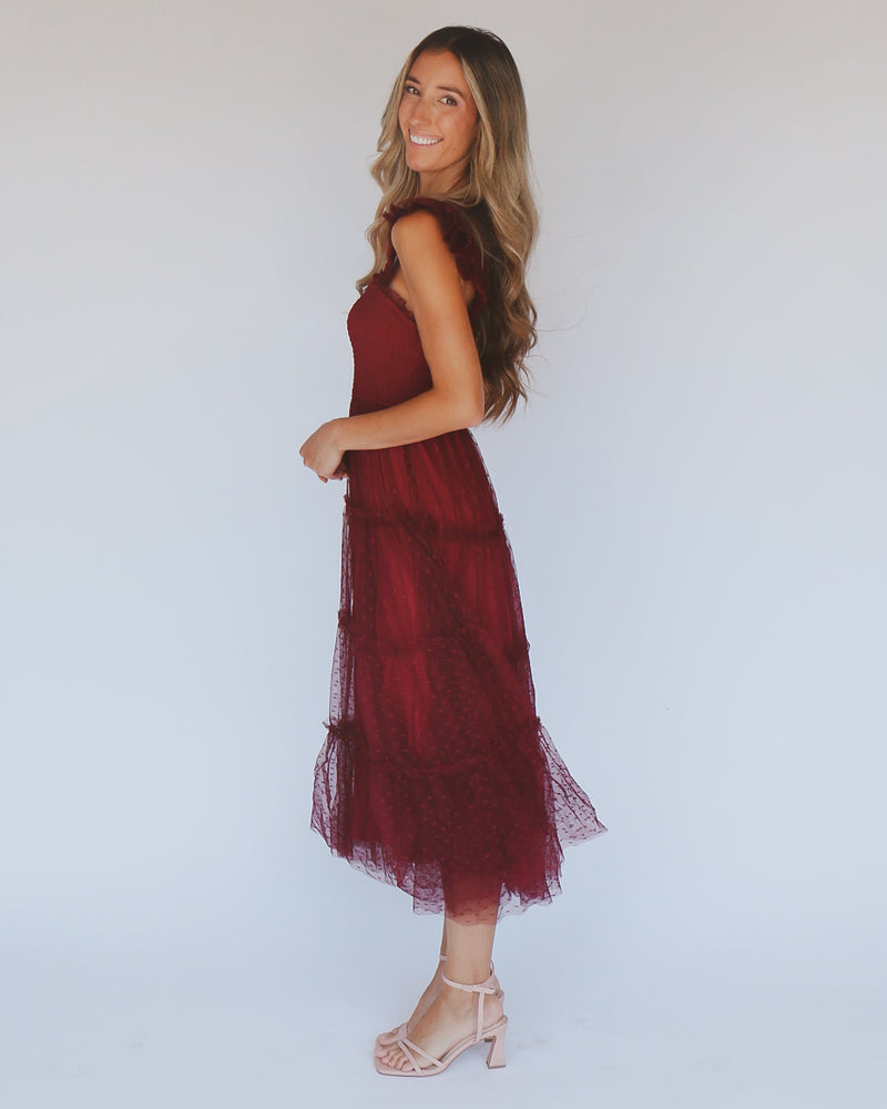 Brynn Dress in Burgundy