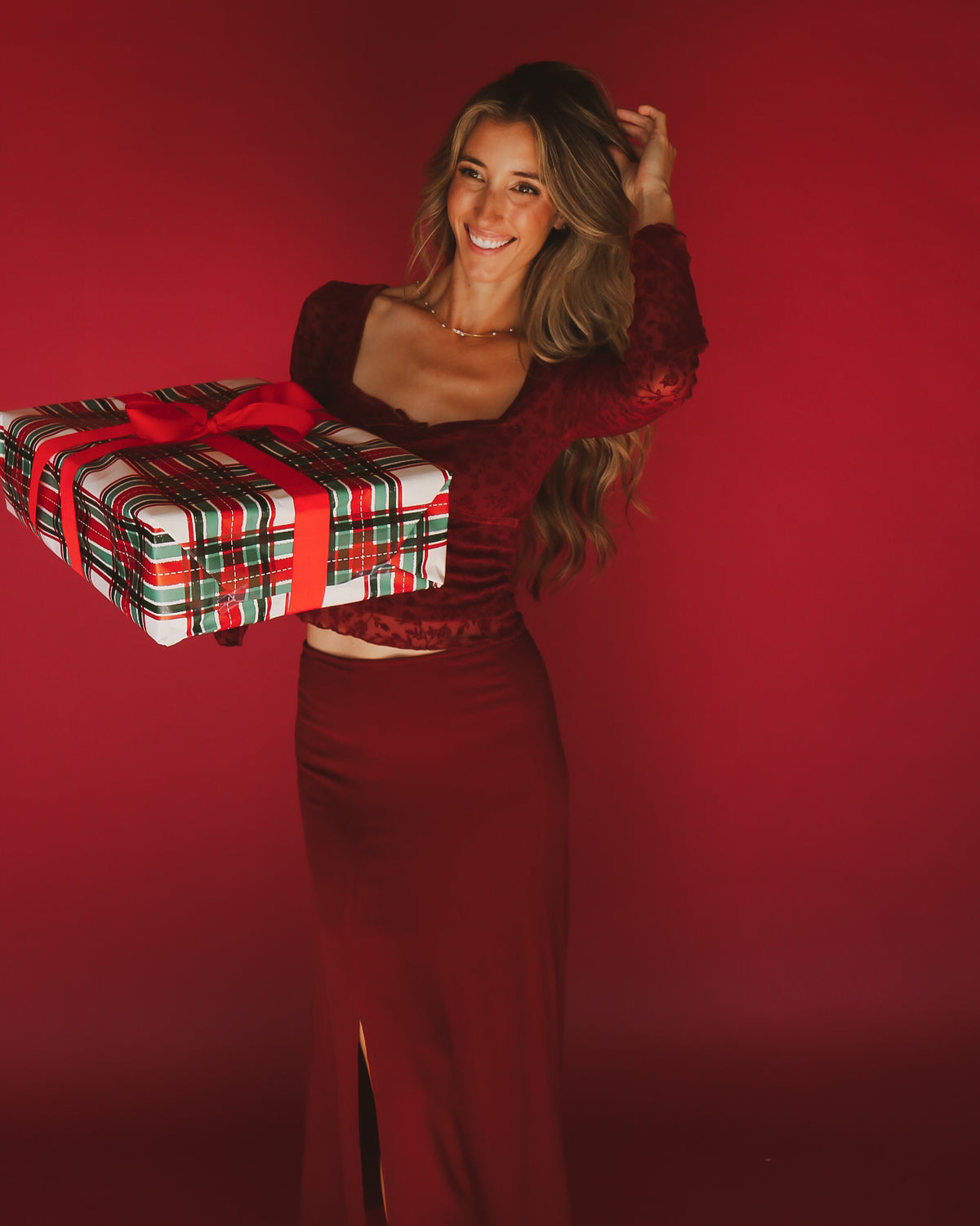 Fleur Top in Burgundy