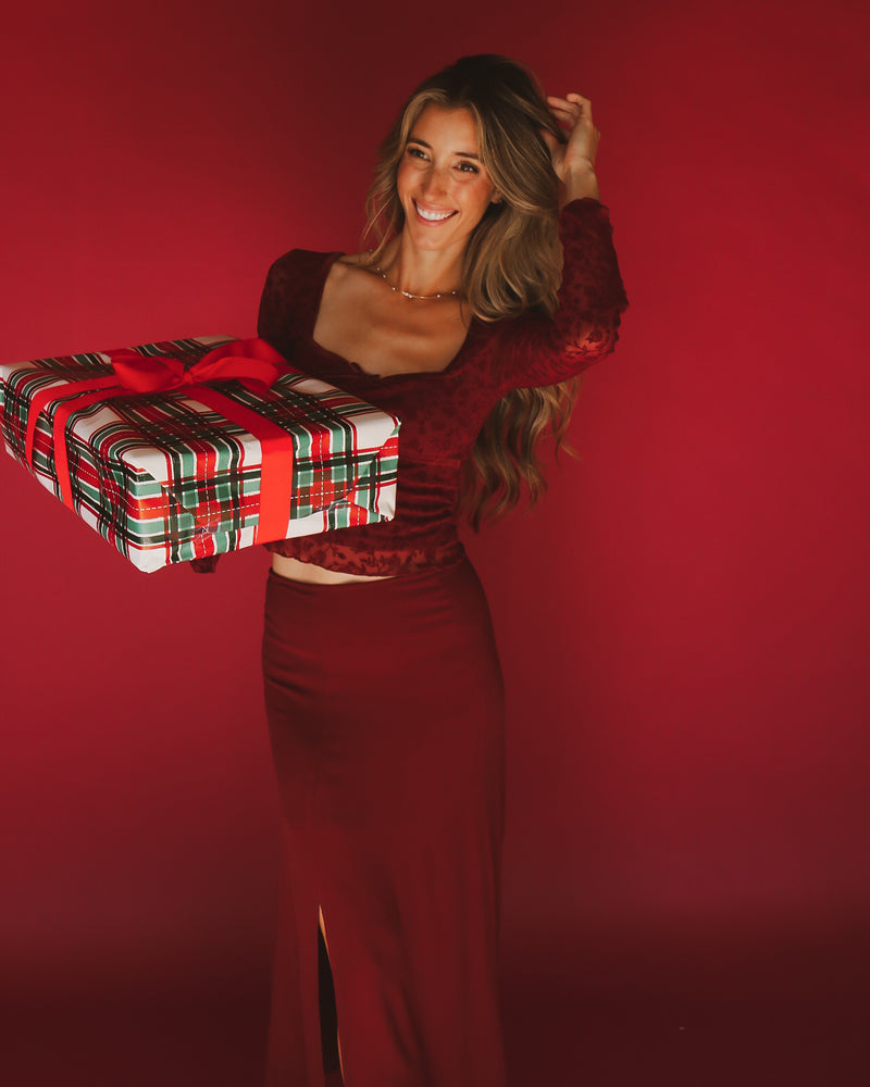 Fleur Top in Burgundy