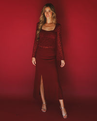 Fleur Top in Burgundy