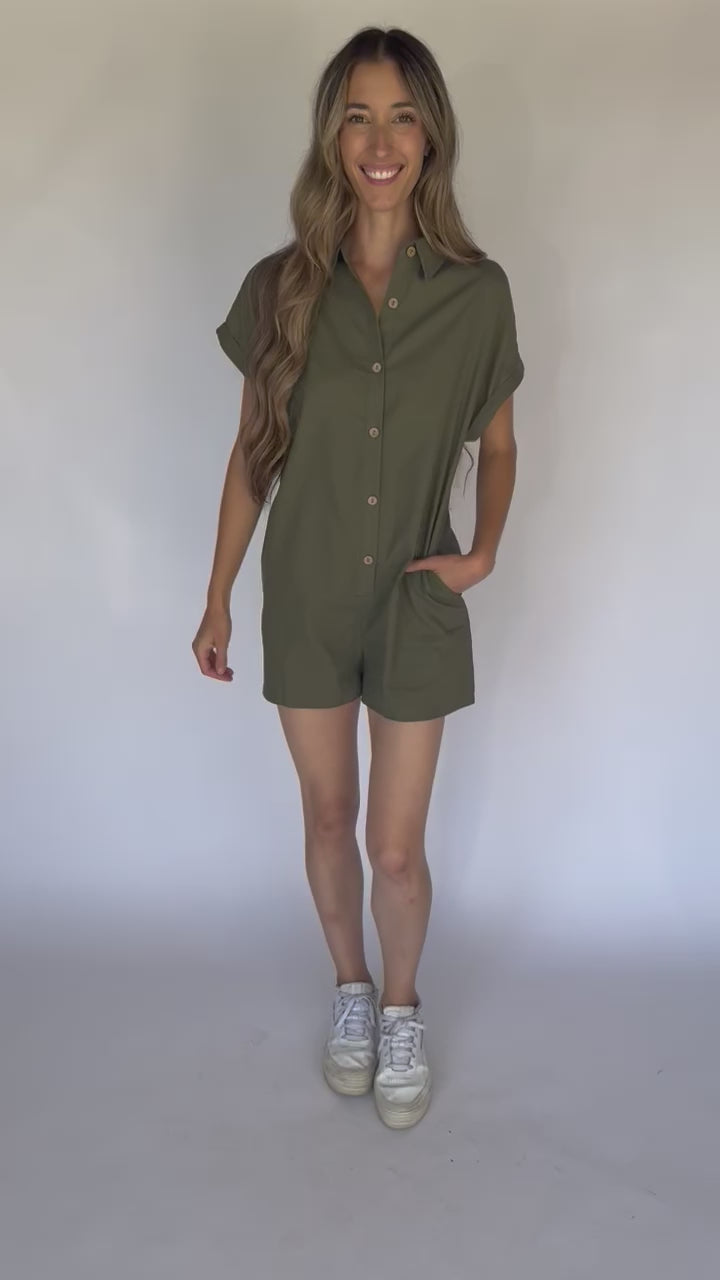 Sara Romper in Olive