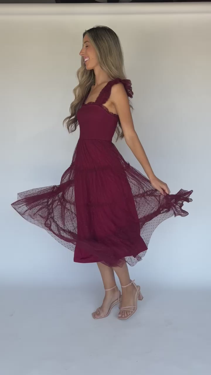 Brynn Dress in Burgundy