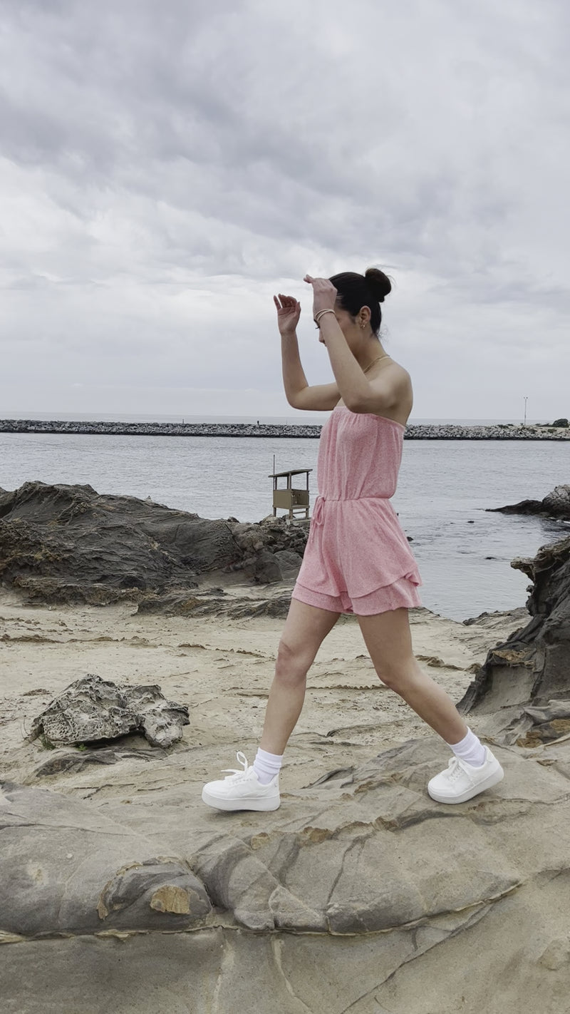 Arielle Romper in Pink