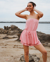 Arielle Romper in Pink