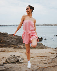 Arielle Romper in Pink