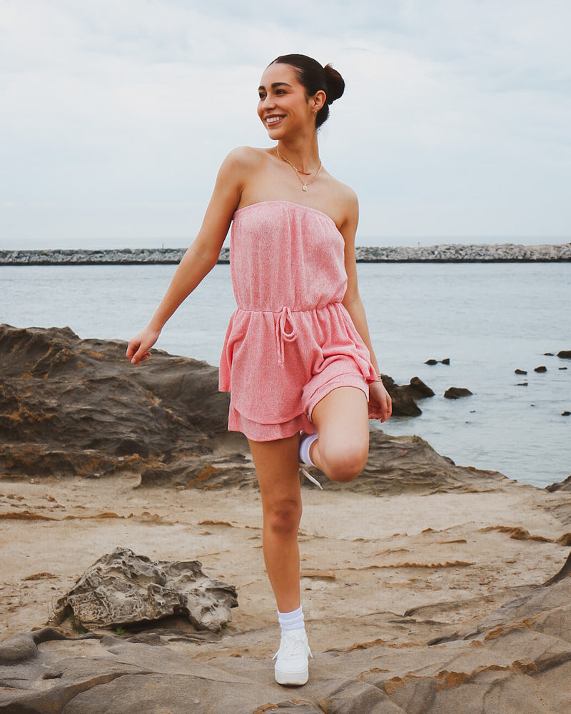 Arielle Romper in Pink