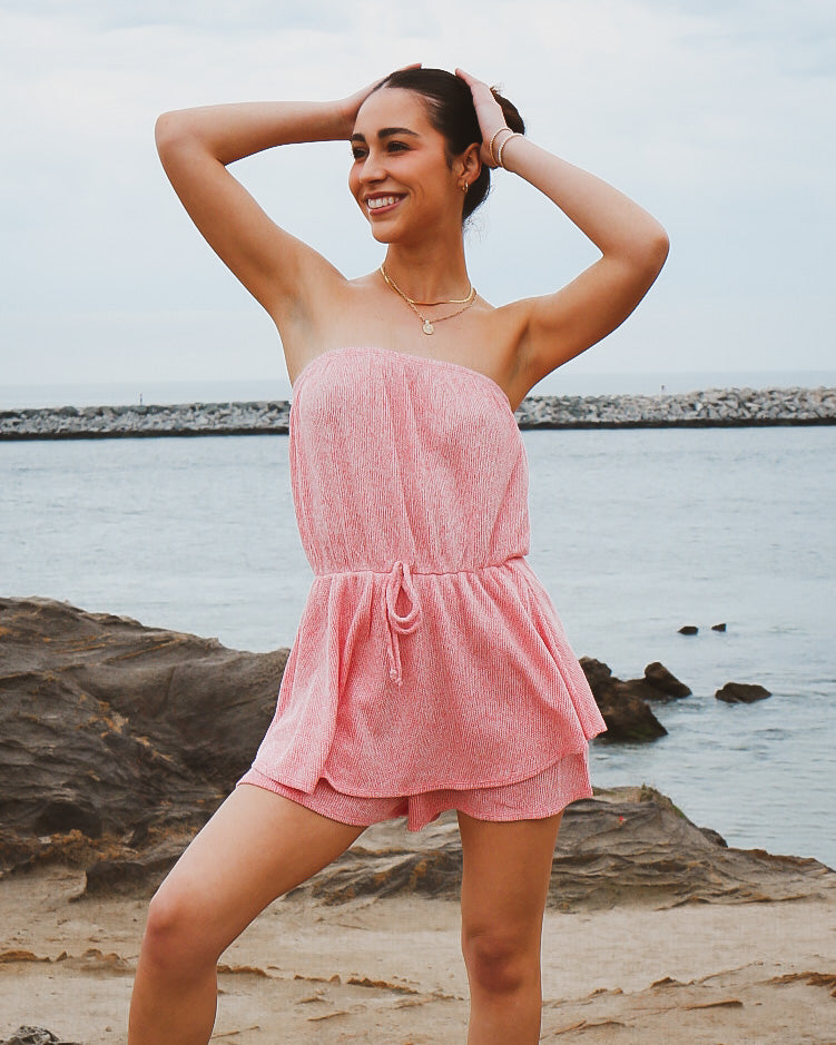 Arielle Romper in Pink