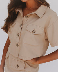 Thea Top in Tan